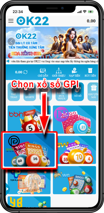 Bước 3 : Chọn tỉnh thành, đài muốn tham gia cá cược