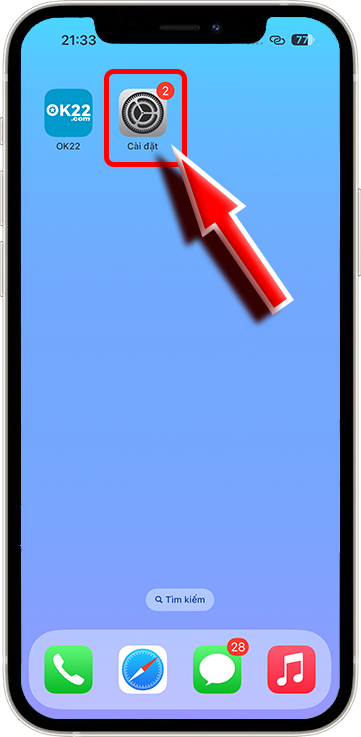 Bước 1 : Vào Cài Đặt