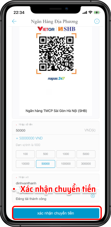Bước 7 : Kiểm tra số dư tài khoản sau khi nạp tiền thành công