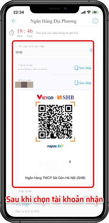 Bước 5  : Quét mã QR code hoặc sao chép thông tin sau đó chuyển khoản . Lưu ý  : Nhập đúng nội dung chuyển tiền yêu cầu