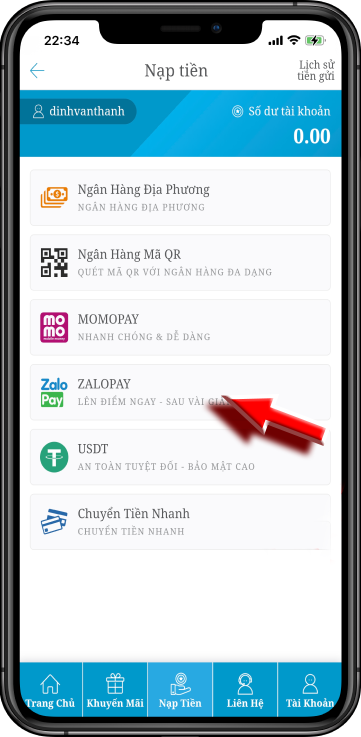 Bước 2: Chọn mục 
